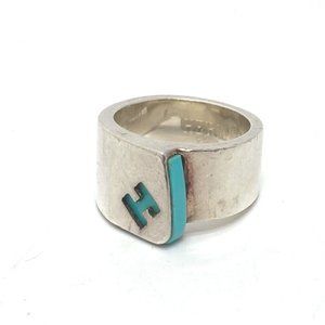 HERMES H logo candy Accessories Ring SV925 Silver/blue